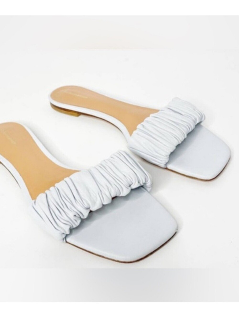 Reformation White Ruched Slide